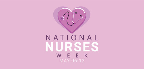 May 06 to 12 is National Nurses week. Template for background, banner, card, poster.