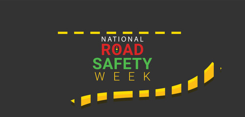 National Road safety week. Template for background, banner, card, poster.