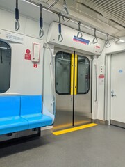 comfortable interior of Jakarta MRT train