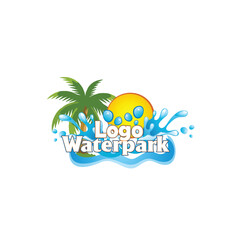 Fototapeta na wymiar water park game zone logo