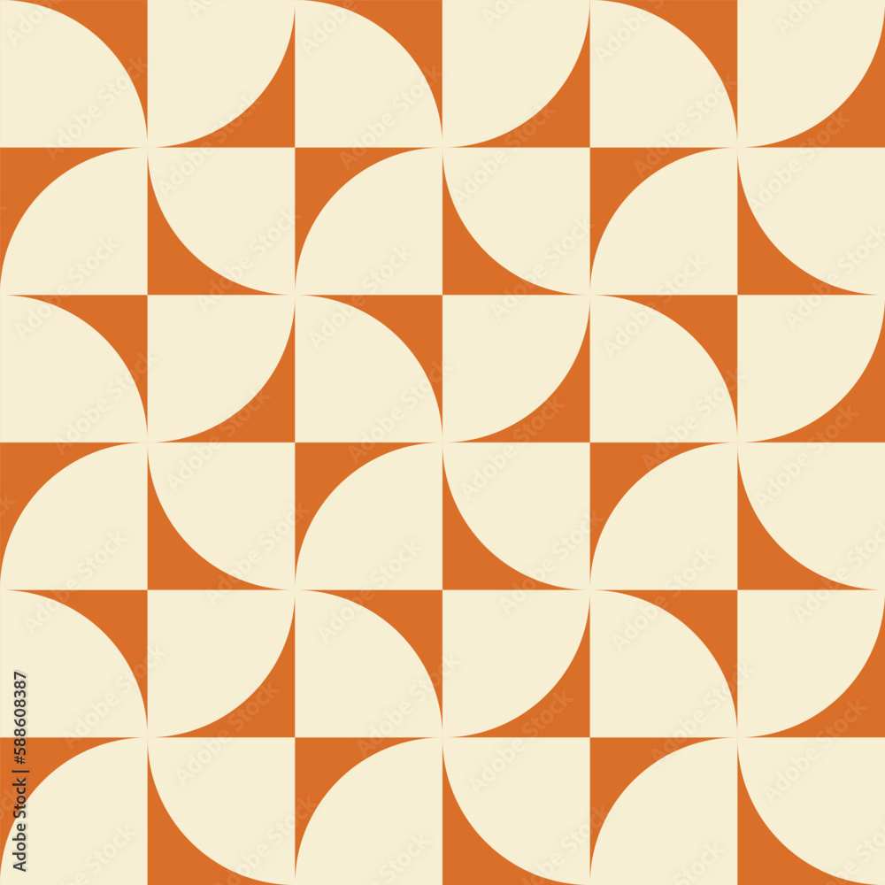 Poster retro geometric aesthetic seamless pattern. modern floral vector background with abstract simple sha