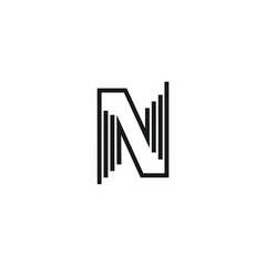 N alphabet letter logo icon design vector