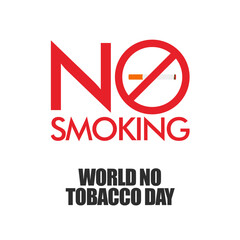 Fototapeta premium World No Tobacco day, banner design, city and cigarette, flat illustration vector design