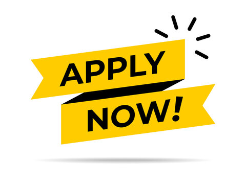 Apply Now Banner Sign. Apply Now Speech Bubble Label. Apply Now Ribbon. Vector Illustration