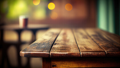 Empty old wooden table background