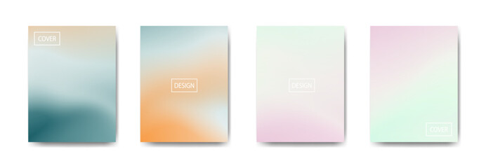 Fototapeta premium set of abstract background with beautiful gradation color, colorful background for poster flyer banner backdrop.vertical banner.cool fluid background vector illustration