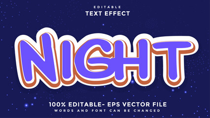 Minimal Word Night Editable Text Effect Design, Effect Saved In Graphic Style