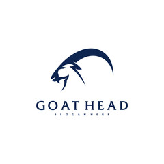 Fototapeta premium Goat Head logo template, Creative Goat logo design vector