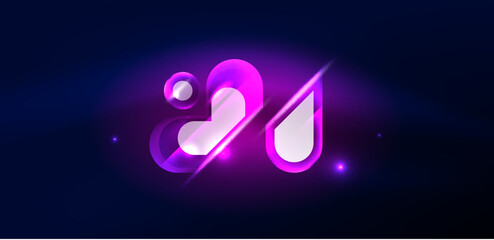 Abstract background glowing neon light geometric shapes. Space cosmic or magic energy vector wallpaper For Wallpaper, Banner, Background, Card, Book Illustration, landing page