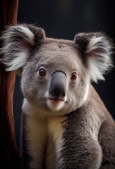 Koala with a slightly puzzled expression on its face, generative ai