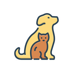 Color illustration icon for pets 