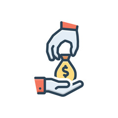 Color illustration icon for rates  