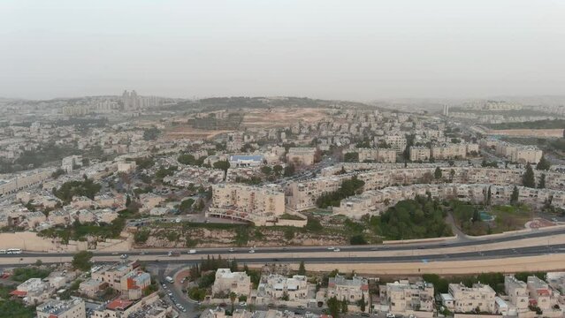 Gilo settlement drone view, Jerusalem, Israel

Israeli settlement in south-western East Jerusalem, Drone view, Israel 2023 
