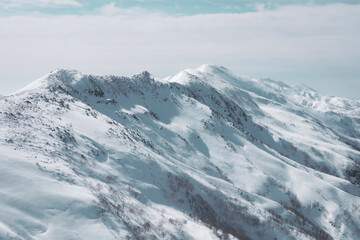 Obraz premium 朝の冬山