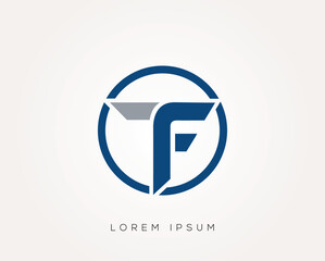 Creative TF,FT letter logo design template illustration