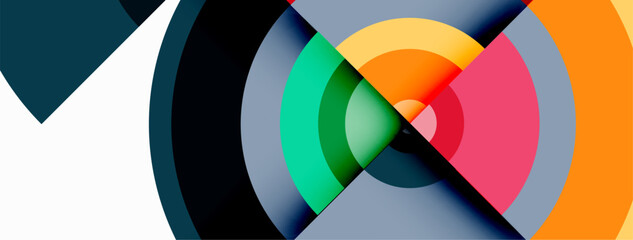 Obraz premium Circle trendy minimal geometric abstract background. Vector Illustration For Wallpaper, Banner, Background, Card, Book Illustration, landing page