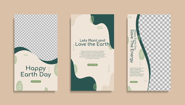 World earth Day social media stories template design
