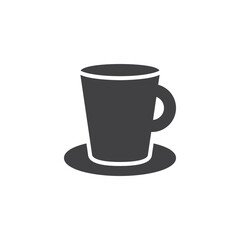 Tea cup and saucer vector icon