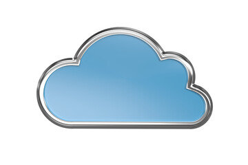 Blue cloud shape on white background