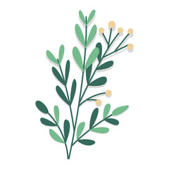 Decorative hand drawn flat floral illustration