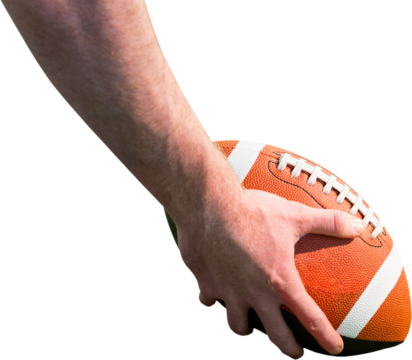 American football player preparing for a drop kick