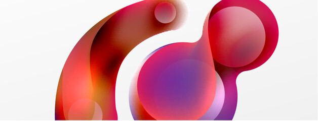 Fluid abstract background. Liquid color gradients composition. Round shapes and circle flowing design for wallpaper, banner, background or landing