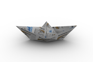 Nautical vessel made from newspaper
