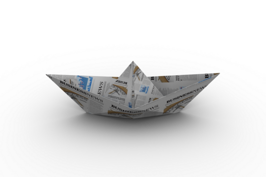 Nautical vessel made from newspaper - Powered by Adobe