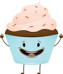 Smiling cupcake icon