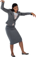 Full legnth of Businesswoman dancing