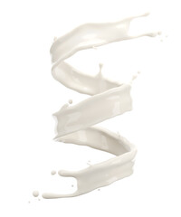 milk splash vortex isolated on white background. 3D Rendering.