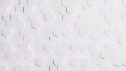 white hexagon abstract background purple light