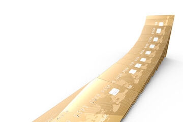 Domino game of gold colored debit cards