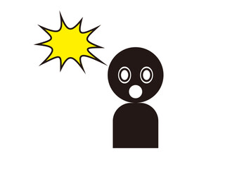 びっくり驚いている人B_シンプルでポップなピクトグラム_アイコン_シルエット