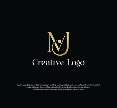 MJ luxury logo or JM fashion logo, modern logo, golden, creative, minimal, icon, letter, initials, and monogram logo design. free vector files
