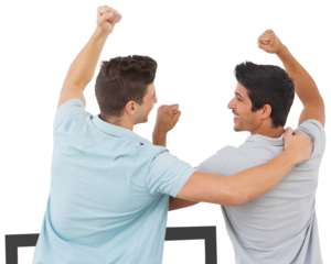 Football fans celebrating