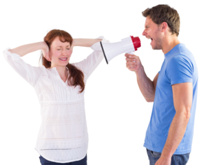 Man shouting through a megaphone