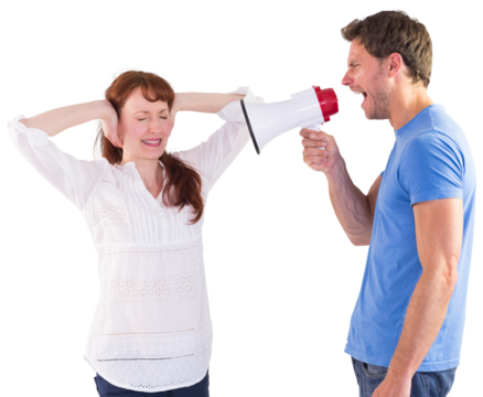 Man shouting through a megaphone