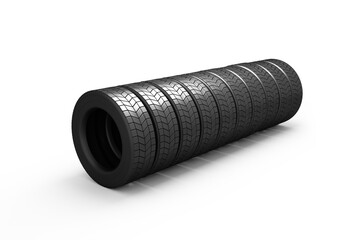 Digital image of black rubber tyre