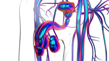 Male Reproductive System Anatomy For Medical Concept 3D Rendering © mybox