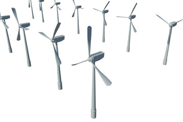 Composite image of wind turbines