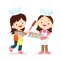 cute little chef kids bake cookies 2