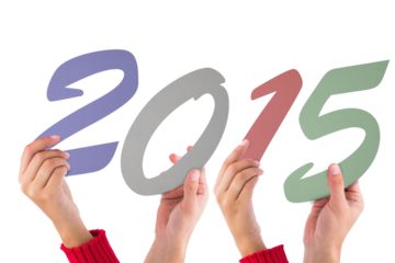 Hands holding 2015 number