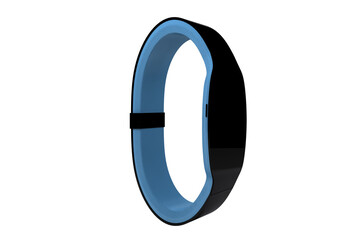 Digitally generated image of black and blue smart watch