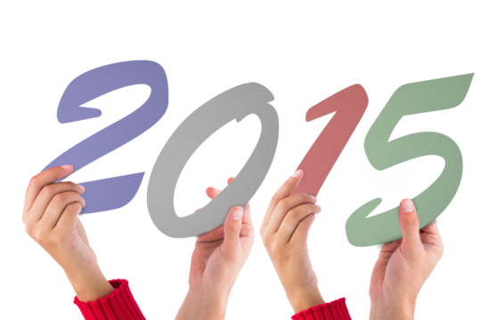 Hands holding 2015 number