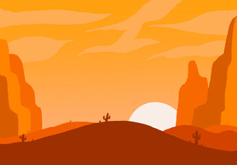 desert landscape illustration