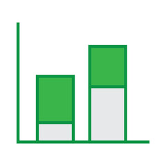 Digitally generated image of green bar graph 