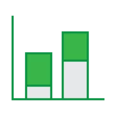 Fotobehang Buffet Digitally generated image of green bar graph 