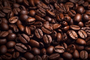 Obraz premium Close up Coffee Beans as Background with Copy Space