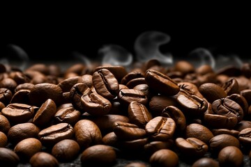 Close up Coffee Beans as Background with Copy Space